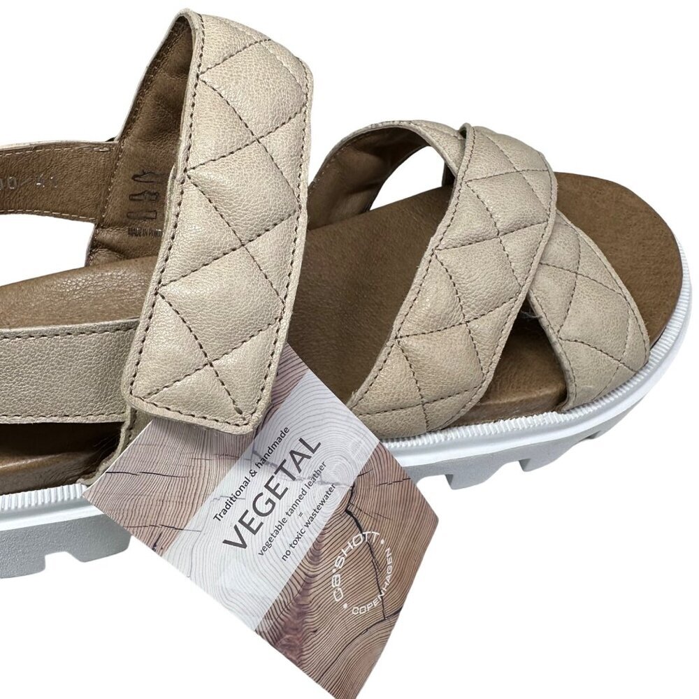 Ca'Shott‎ Sandals Leather Made in Portugal Chunky Caalison Beige NIB - Picture 9 of 16